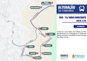Prefeitura amplia itinerário da linha 099 em Manaus e conecta T4 ao Distrito Industrial 2
